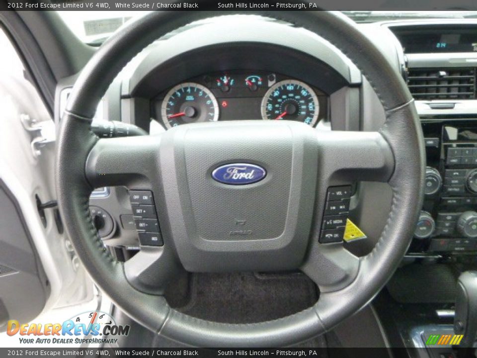 2012 Ford Escape Limited V6 4WD White Suede / Charcoal Black Photo #22