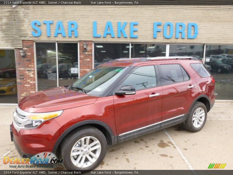 2014 Ford Explorer XLT 4WD Sunset / Charcoal Black Photo #1