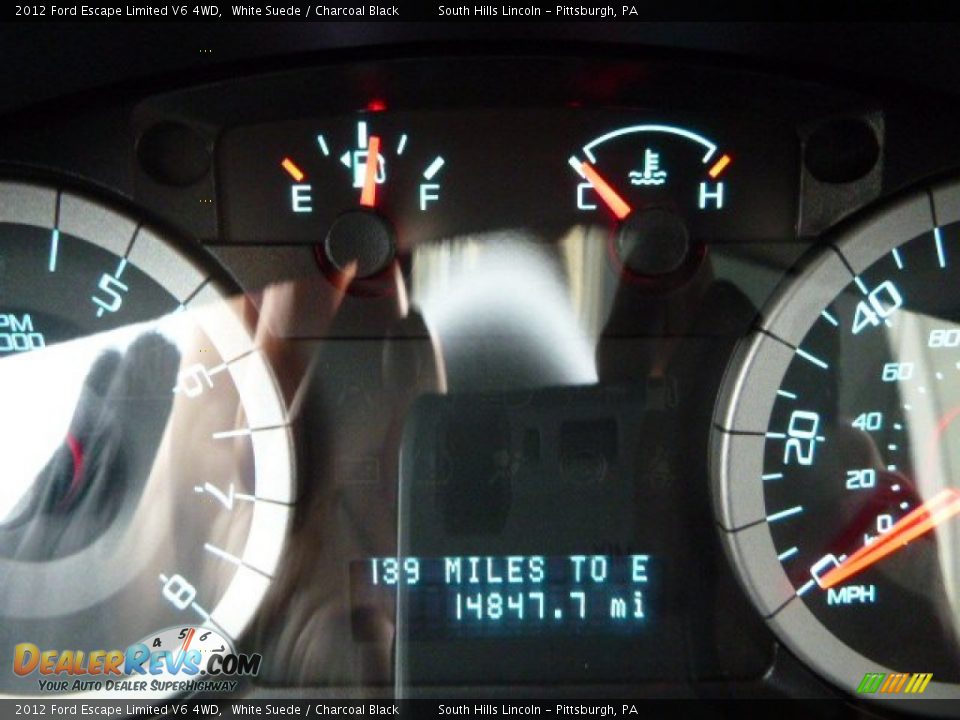 2012 Ford Escape Limited V6 4WD White Suede / Charcoal Black Photo #25