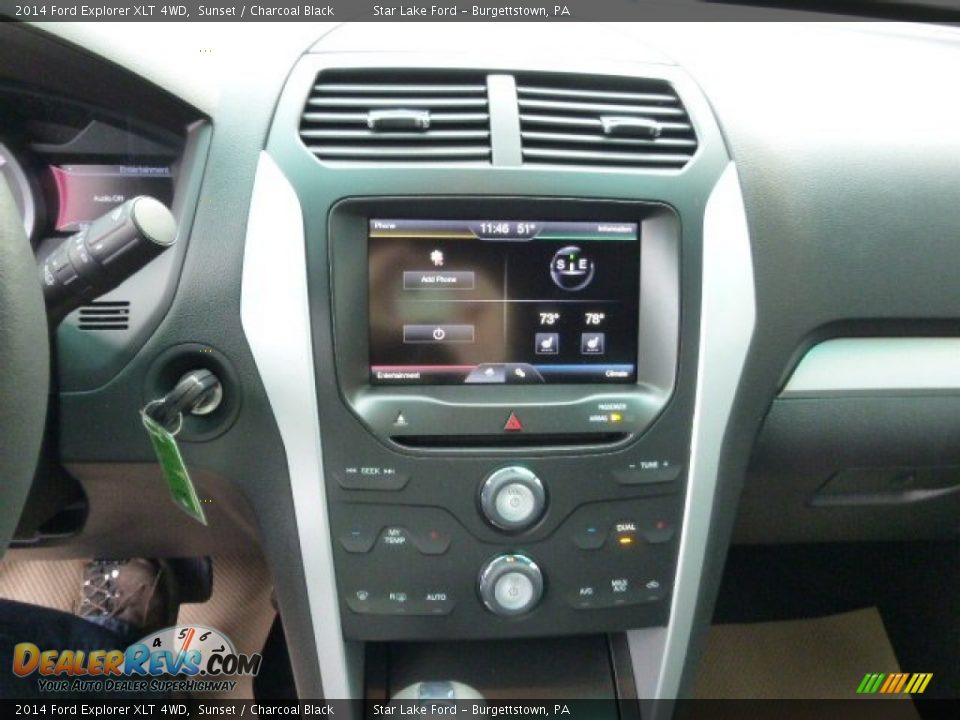2014 Ford Explorer XLT 4WD Sunset / Charcoal Black Photo #14