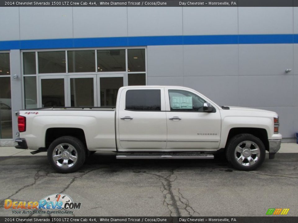 2014 Chevrolet Silverado 1500 LTZ Crew Cab 4x4 White Diamond Tricoat / Cocoa/Dune Photo #2