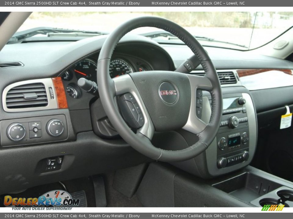2014 GMC Sierra 2500HD SLT Crew Cab 4x4 Stealth Gray Metallic / Ebony Photo #22