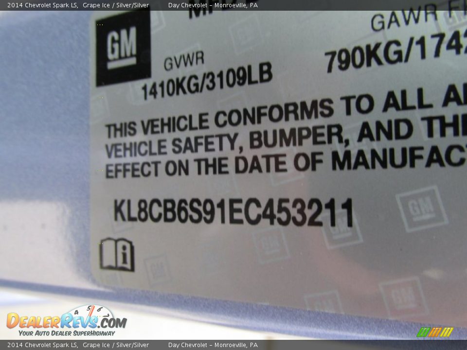 2014 Chevrolet Spark LS Grape Ice / Silver/Silver Photo #19