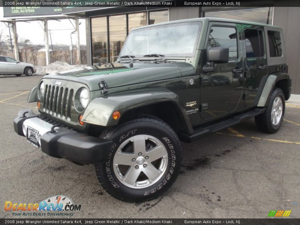 2008 Jeep Wrangler Unlimited Sahara 4x4 Jeep Green Metallic / Dark Khaki/Medium Khaki Photo #1