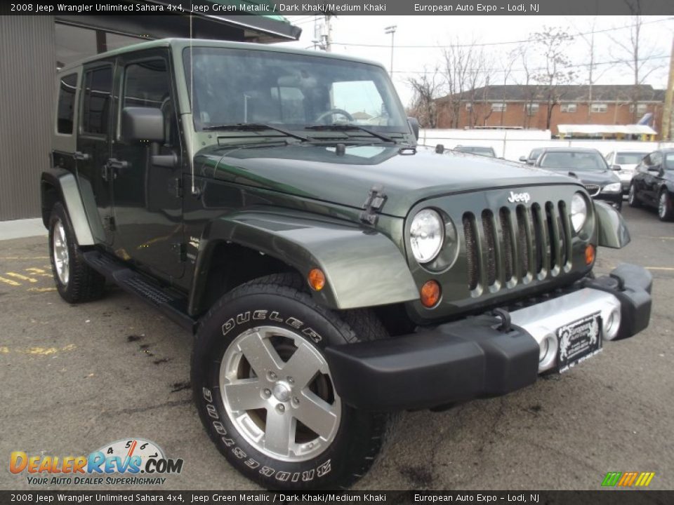 2008 Jeep Wrangler Unlimited Sahara 4x4 Jeep Green Metallic / Dark Khaki/Medium Khaki Photo #2