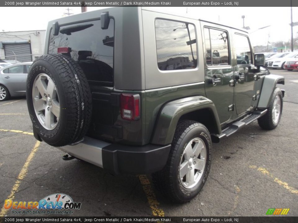 2008 Jeep Wrangler Unlimited Sahara 4x4 Jeep Green Metallic / Dark Khaki/Medium Khaki Photo #3
