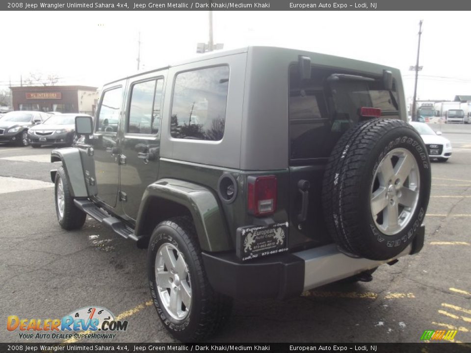 2008 Jeep Wrangler Unlimited Sahara 4x4 Jeep Green Metallic / Dark Khaki/Medium Khaki Photo #4