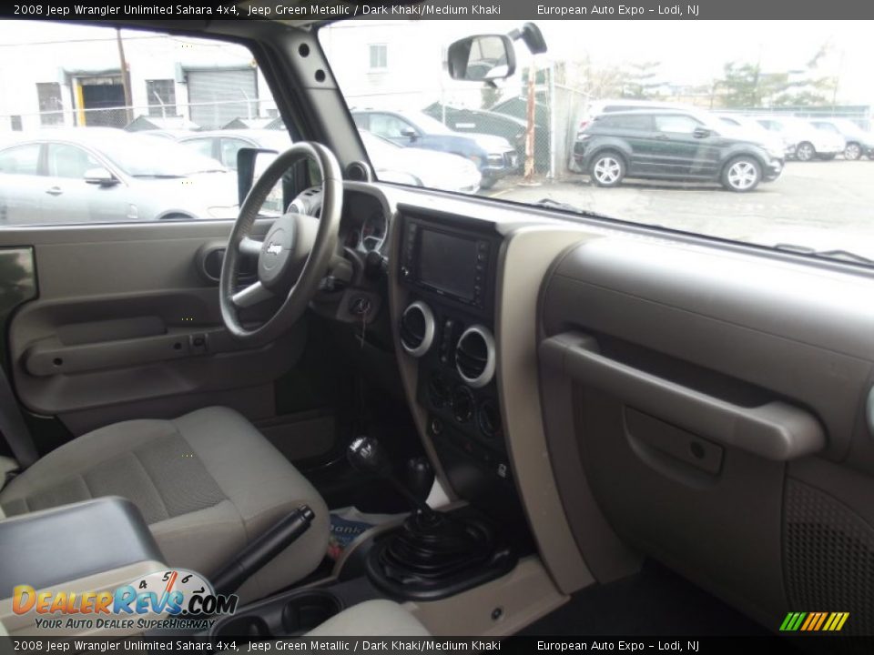 2008 Jeep Wrangler Unlimited Sahara 4x4 Jeep Green Metallic / Dark Khaki/Medium Khaki Photo #16