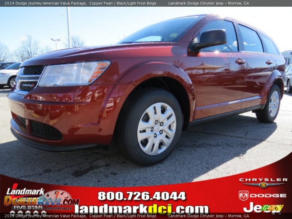 2014 Dodge Journey Amercian Value Package Copper Pearl / Black/Light Frost Beige Photo #6