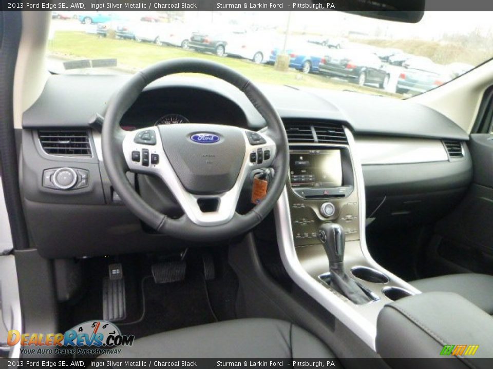 2013 Ford Edge SEL AWD Ingot Silver Metallic / Charcoal Black Photo #10