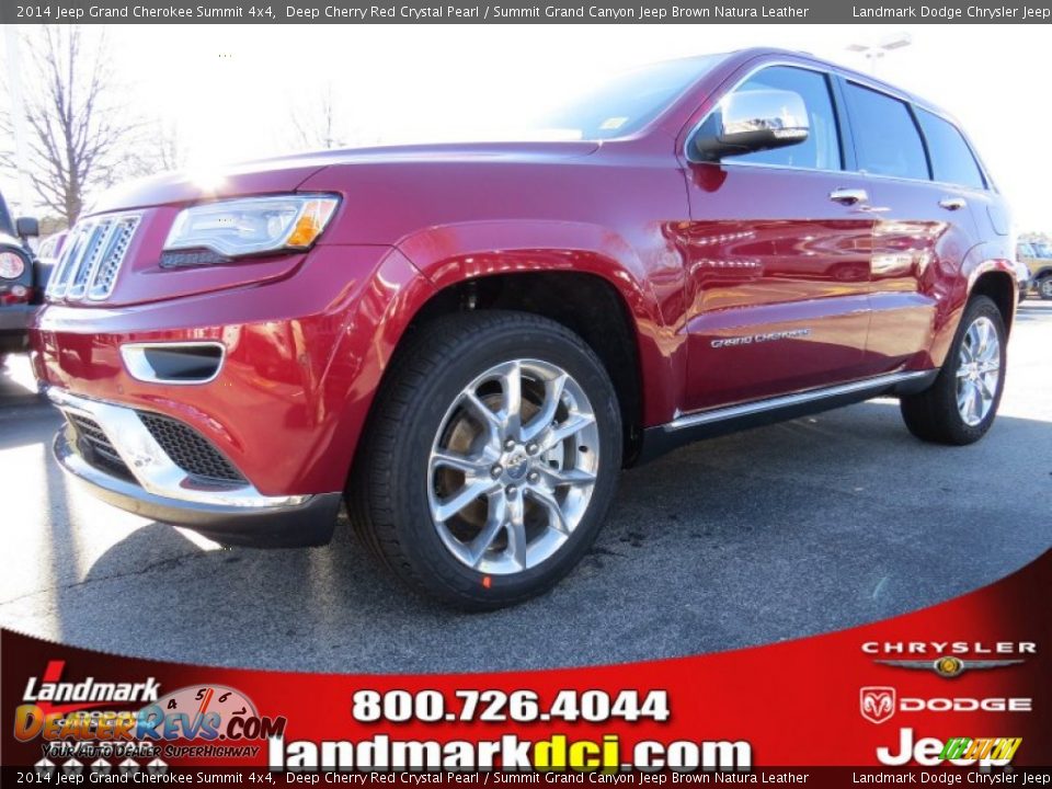 2014 Jeep Grand Cherokee Summit 4x4 Deep Cherry Red Crystal Pearl / Summit Grand Canyon Jeep Brown Natura Leather Photo #1