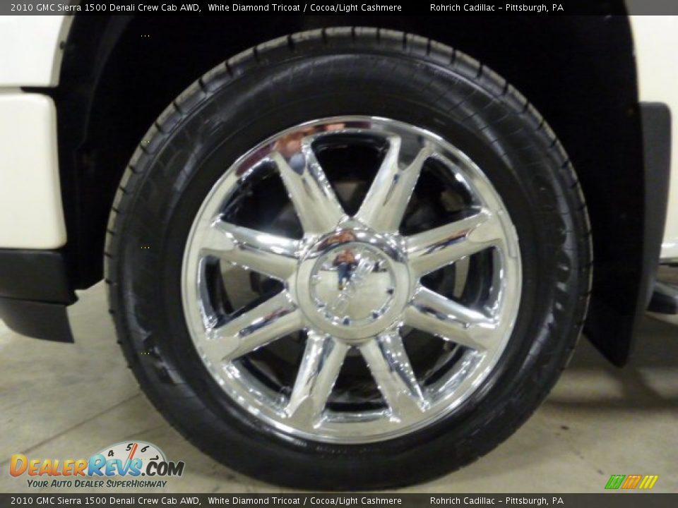 2010 GMC Sierra 1500 Denali Crew Cab AWD White Diamond Tricoat / Cocoa/Light Cashmere Photo #8