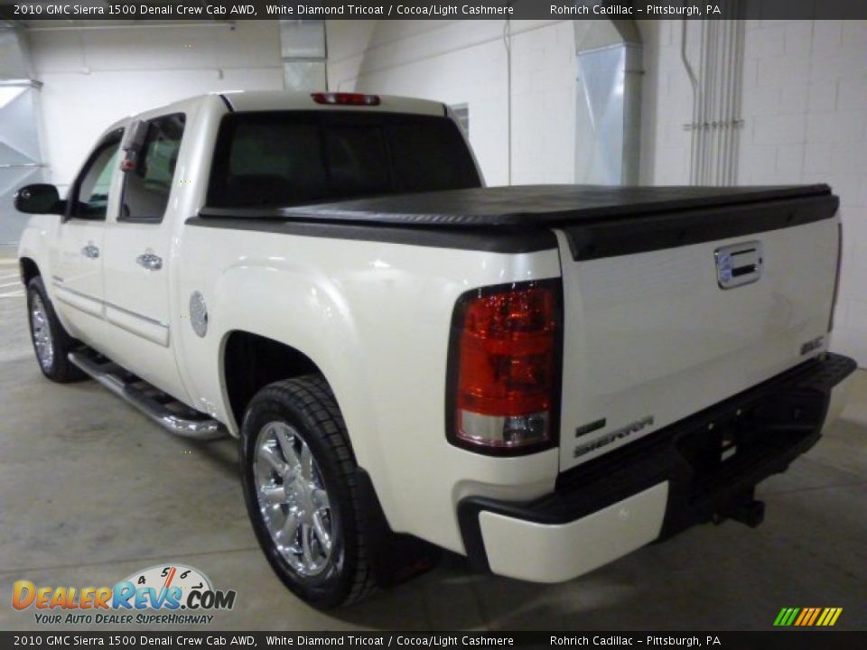 2010 GMC Sierra 1500 Denali Crew Cab AWD White Diamond Tricoat / Cocoa/Light Cashmere Photo #11