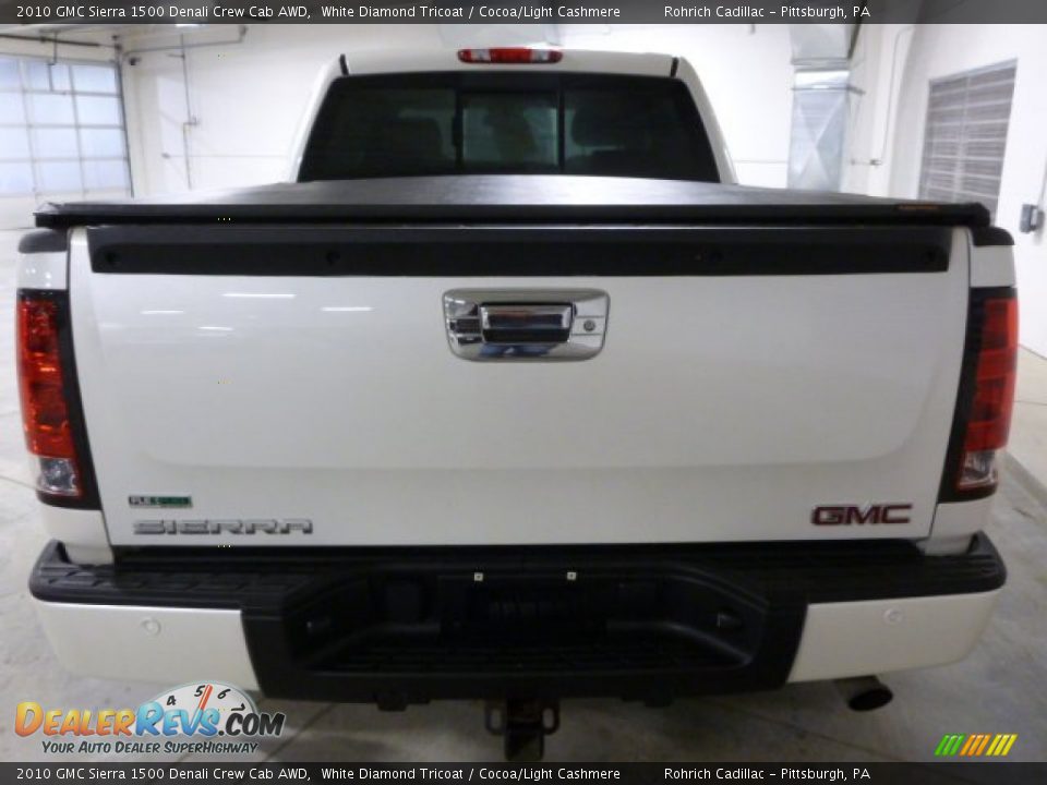 2010 GMC Sierra 1500 Denali Crew Cab AWD White Diamond Tricoat / Cocoa/Light Cashmere Photo #12