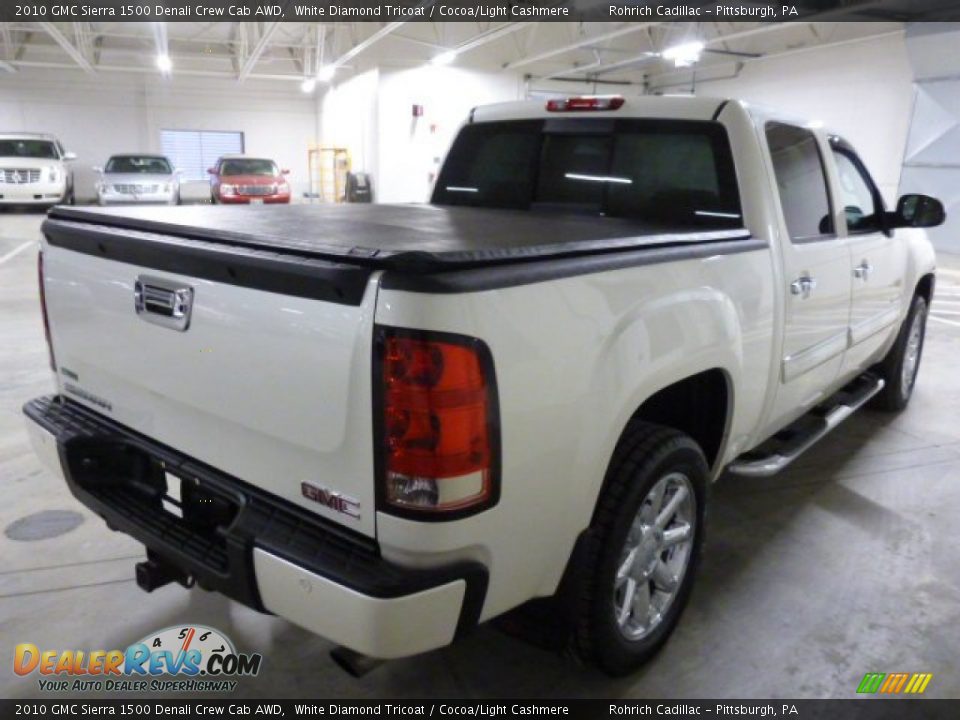 2010 GMC Sierra 1500 Denali Crew Cab AWD White Diamond Tricoat / Cocoa/Light Cashmere Photo #14