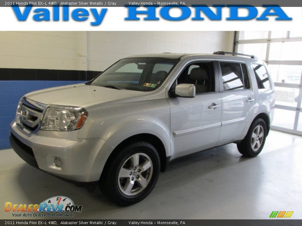 2011 Honda Pilot EX-L 4WD Alabaster Silver Metallic / Gray Photo #1