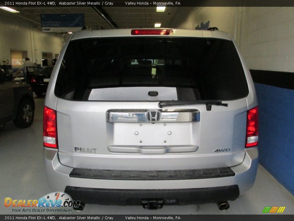 2011 Honda Pilot EX-L 4WD Alabaster Silver Metallic / Gray Photo #3