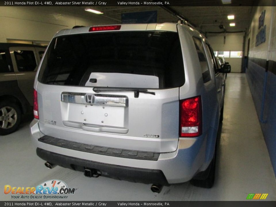 2011 Honda Pilot EX-L 4WD Alabaster Silver Metallic / Gray Photo #4