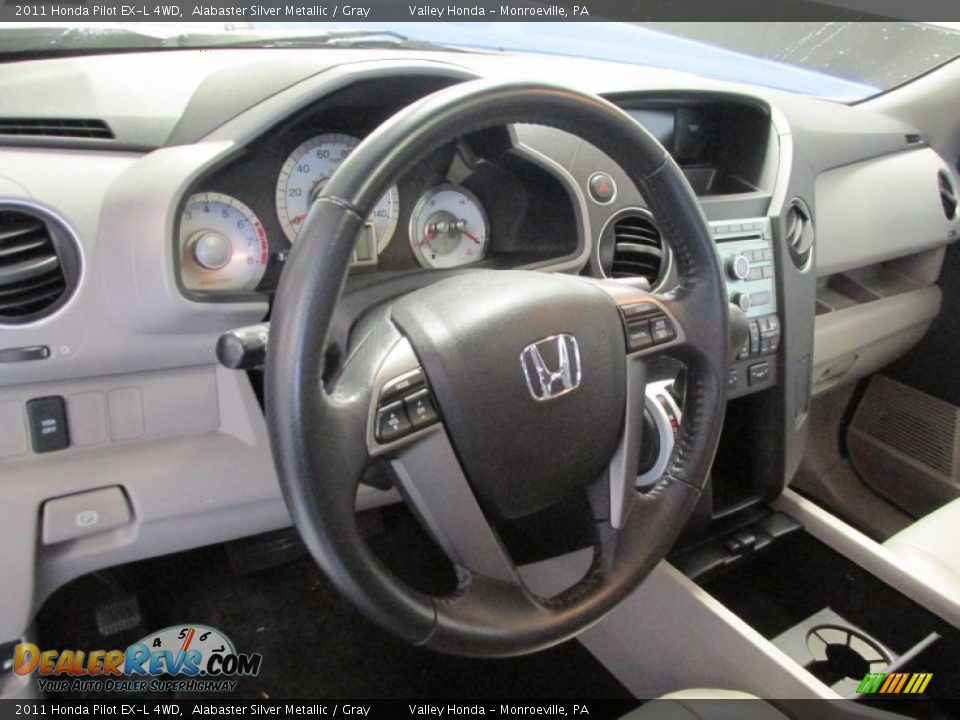 2011 Honda Pilot EX-L 4WD Alabaster Silver Metallic / Gray Photo #12