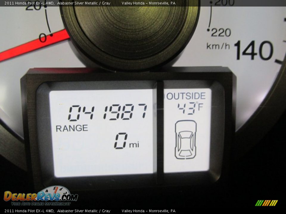 2011 Honda Pilot EX-L 4WD Alabaster Silver Metallic / Gray Photo #15
