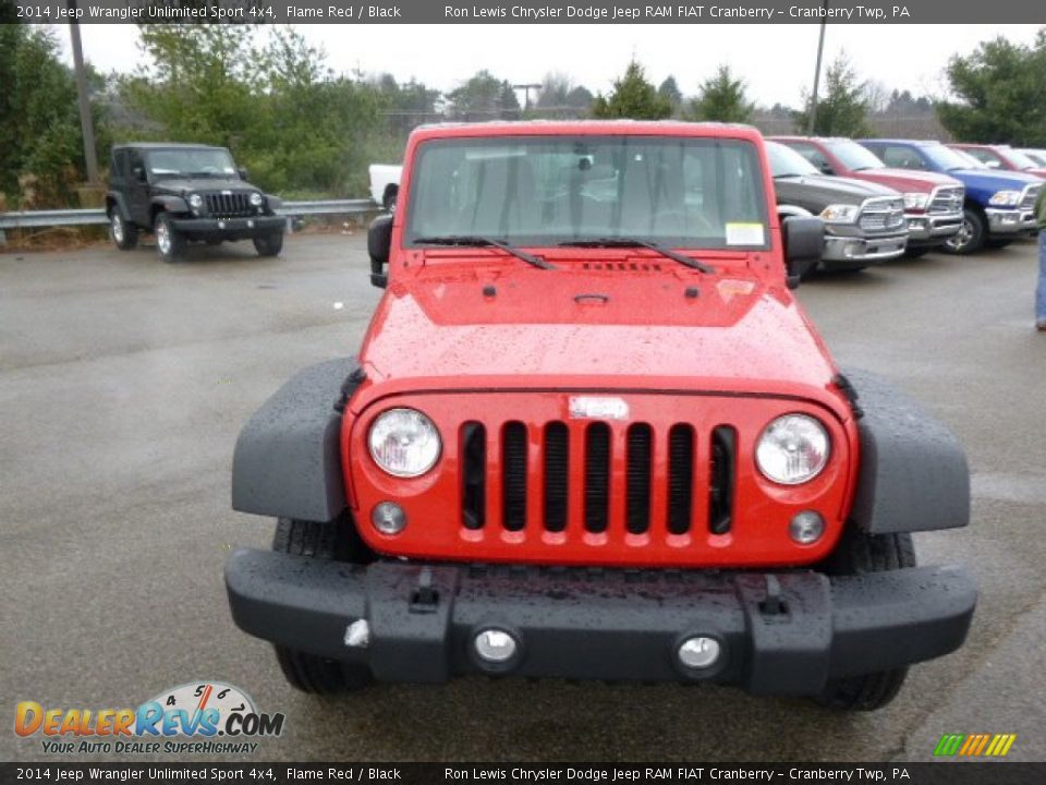 2014 Jeep Wrangler Unlimited Sport 4x4 Flame Red / Black Photo #3