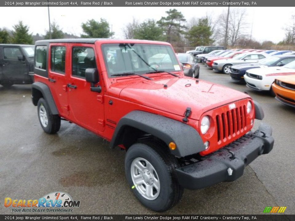 2014 Jeep Wrangler Unlimited Sport 4x4 Flame Red / Black Photo #4