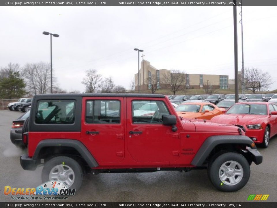 2014 Jeep Wrangler Unlimited Sport 4x4 Flame Red / Black Photo #5