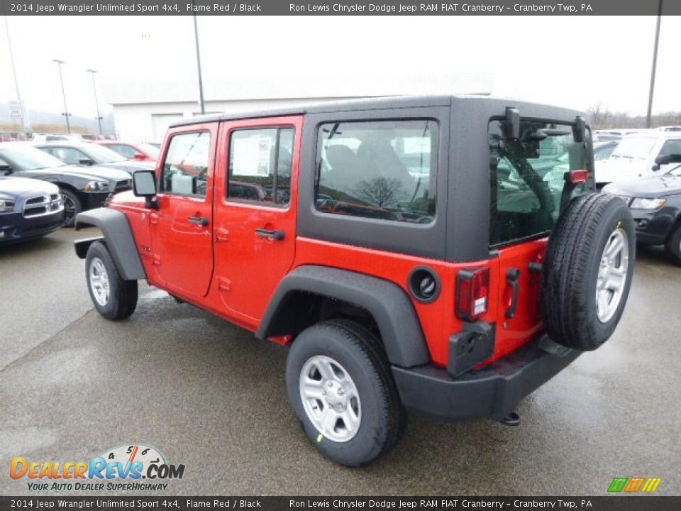 2014 Jeep Wrangler Unlimited Sport 4x4 Flame Red / Black Photo #8