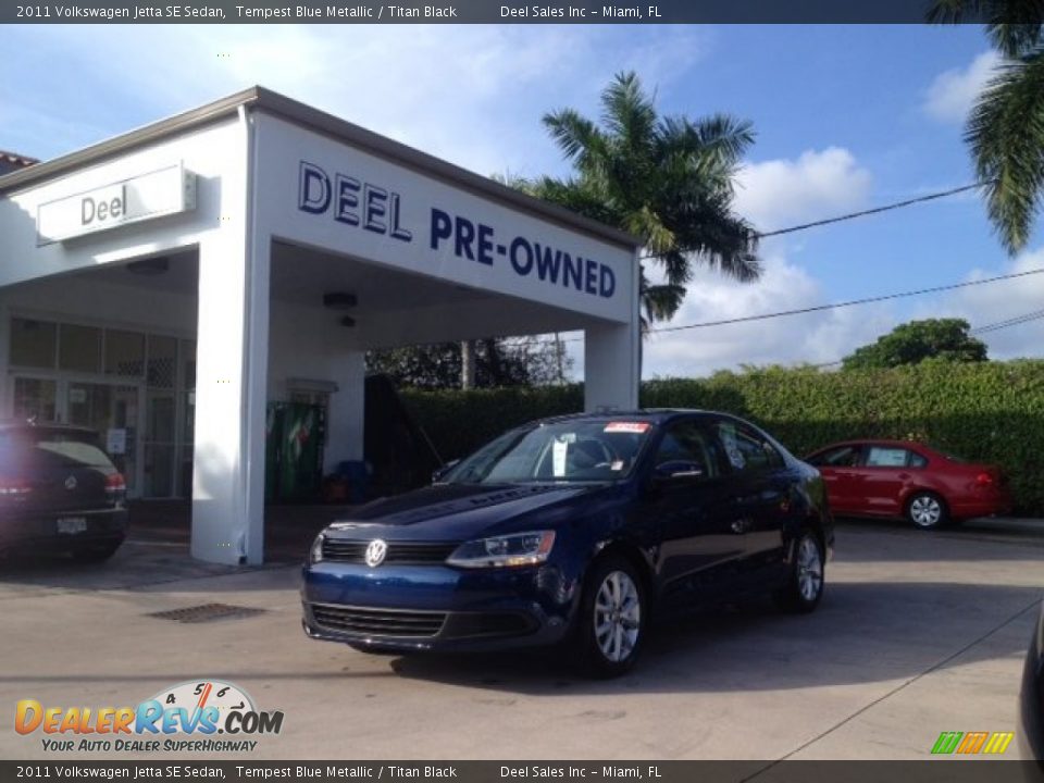 2011 Volkswagen Jetta SE Sedan Tempest Blue Metallic / Titan Black Photo #1