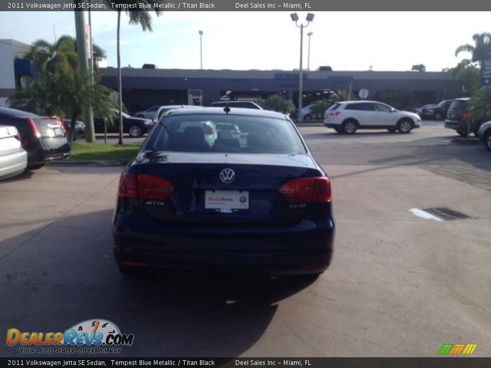 2011 Volkswagen Jetta SE Sedan Tempest Blue Metallic / Titan Black Photo #4