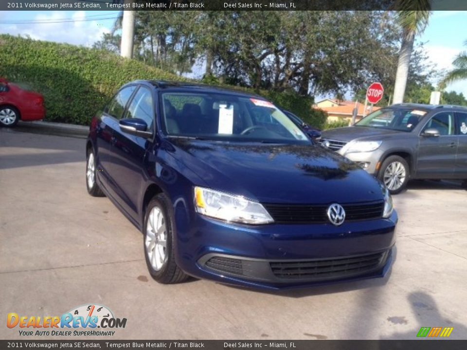 2011 Volkswagen Jetta SE Sedan Tempest Blue Metallic / Titan Black Photo #7