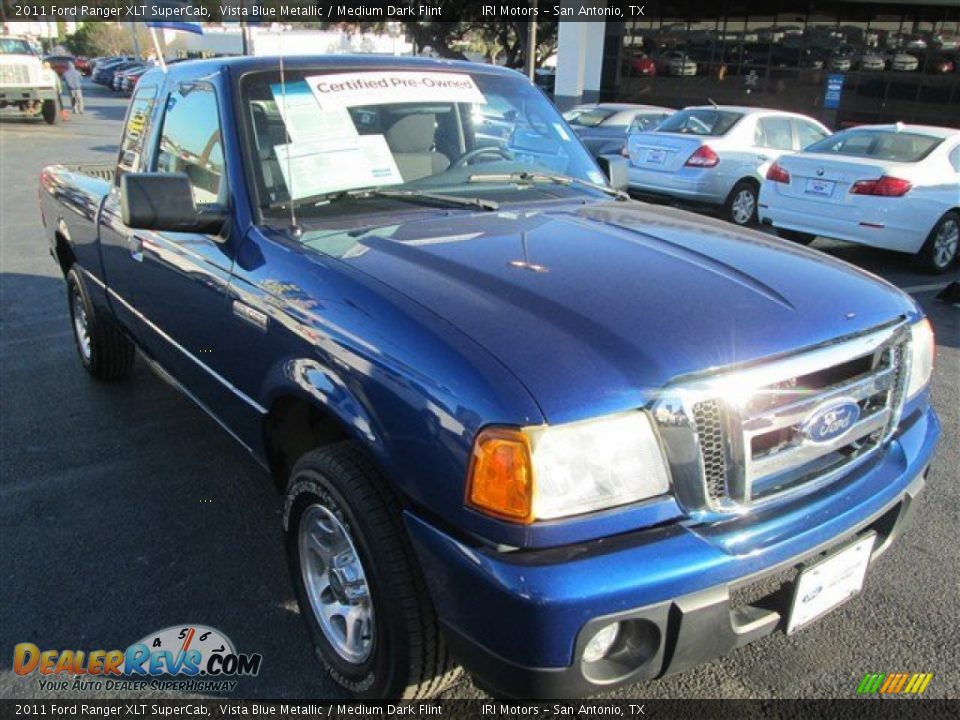 2011 Ford Ranger XLT SuperCab Vista Blue Metallic / Medium Dark Flint Photo #1