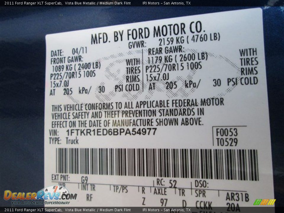2011 Ford Ranger XLT SuperCab Vista Blue Metallic / Medium Dark Flint Photo #11