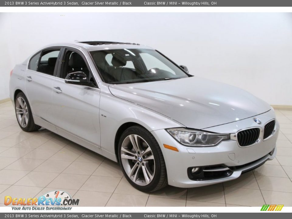 2013 BMW 3 Series ActiveHybrid 3 Sedan Glacier Silver Metallic / Black Photo #1