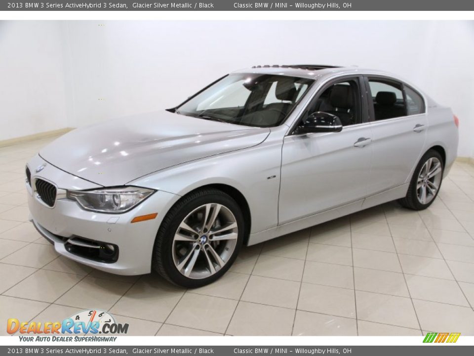 2013 BMW 3 Series ActiveHybrid 3 Sedan Glacier Silver Metallic / Black Photo #3