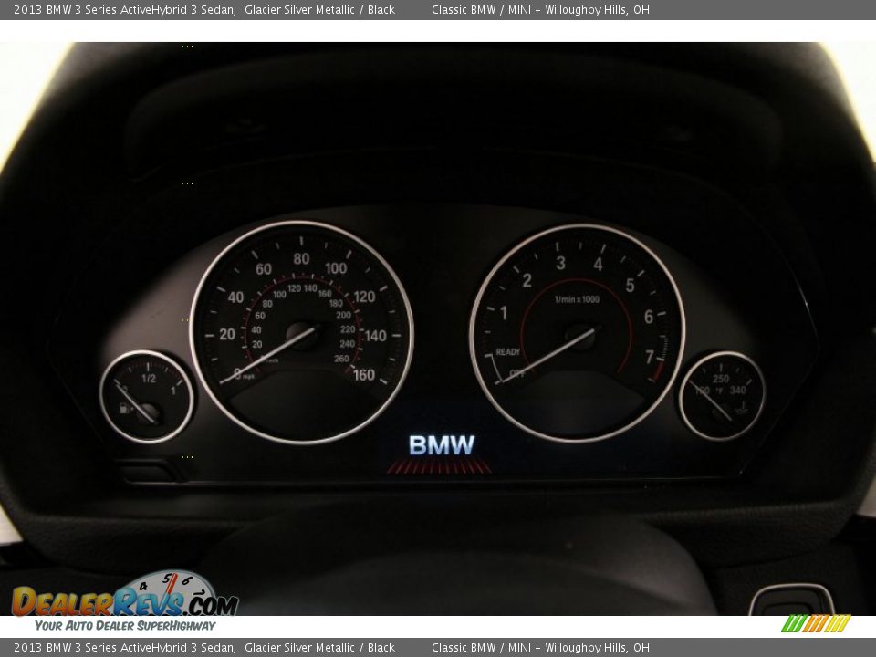 2013 BMW 3 Series ActiveHybrid 3 Sedan Glacier Silver Metallic / Black Photo #14