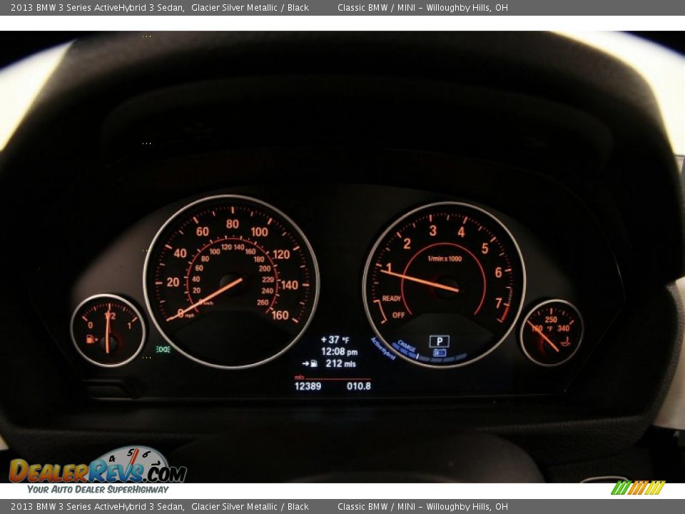 2013 BMW 3 Series ActiveHybrid 3 Sedan Glacier Silver Metallic / Black Photo #15