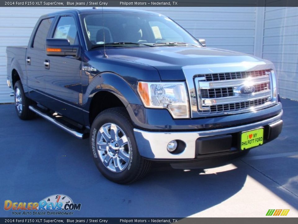 2014 Ford F150 XLT SuperCrew Blue Jeans / Steel Grey Photo #1