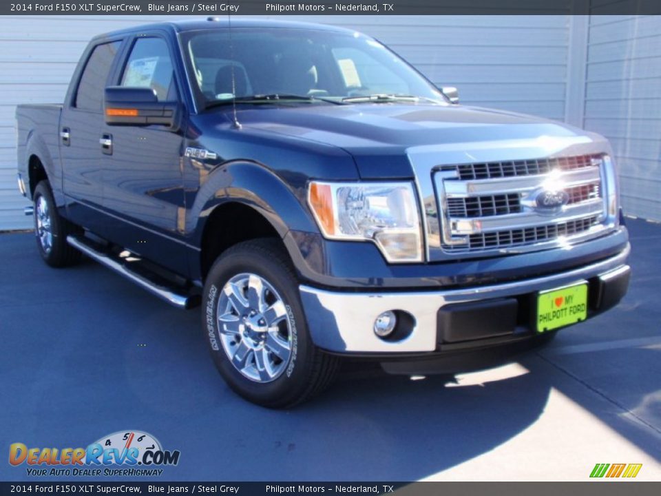 2014 Ford F150 XLT SuperCrew Blue Jeans / Steel Grey Photo #2