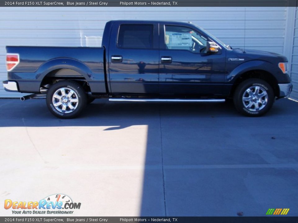 2014 Ford F150 XLT SuperCrew Blue Jeans / Steel Grey Photo #3