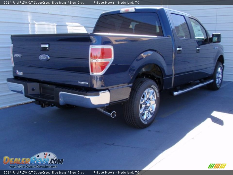 2014 Ford F150 XLT SuperCrew Blue Jeans / Steel Grey Photo #4