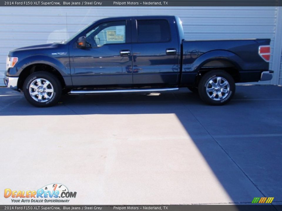 2014 Ford F150 XLT SuperCrew Blue Jeans / Steel Grey Photo #6