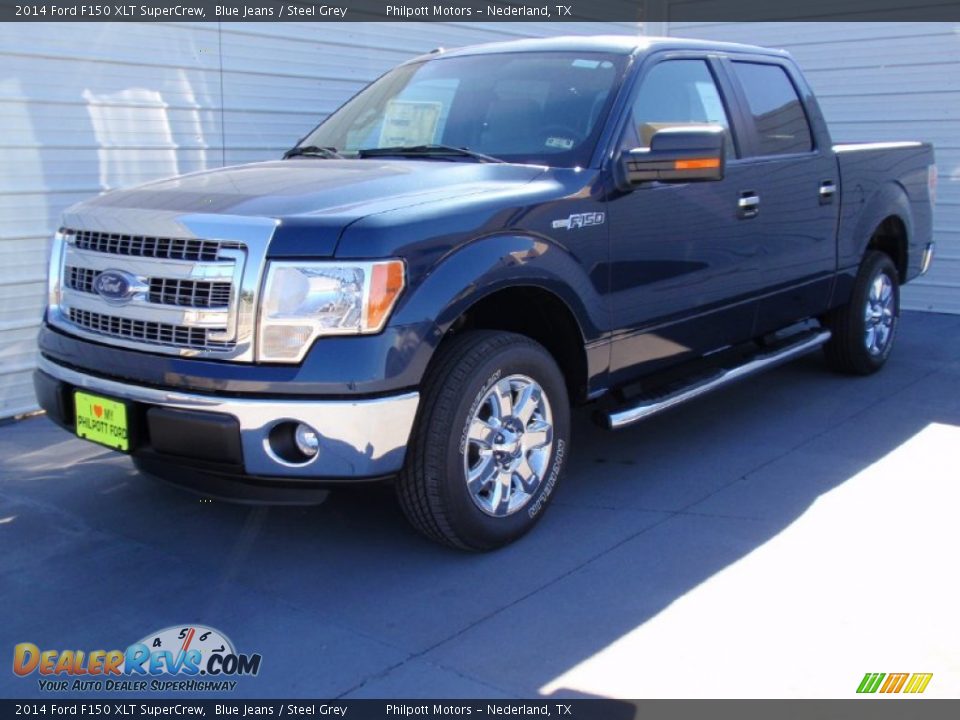 2014 Ford F150 XLT SuperCrew Blue Jeans / Steel Grey Photo #7