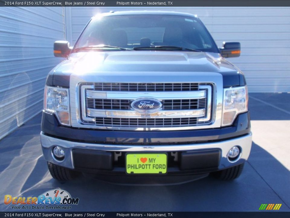 2014 Ford F150 XLT SuperCrew Blue Jeans / Steel Grey Photo #8
