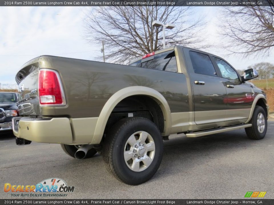 2014 Ram 2500 Laramie Longhorn Crew Cab 4x4 Prairie Pearl Coat / Canyon Brown/Light Frost Beige Photo #3