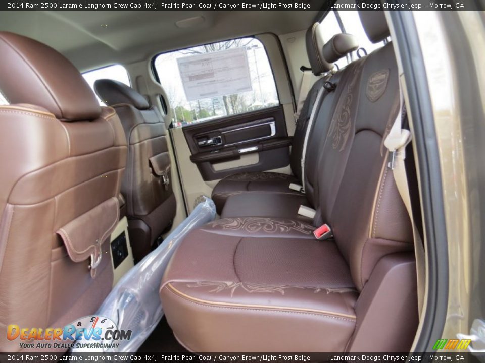 2014 Ram 2500 Laramie Longhorn Crew Cab 4x4 Prairie Pearl Coat / Canyon Brown/Light Frost Beige Photo #8