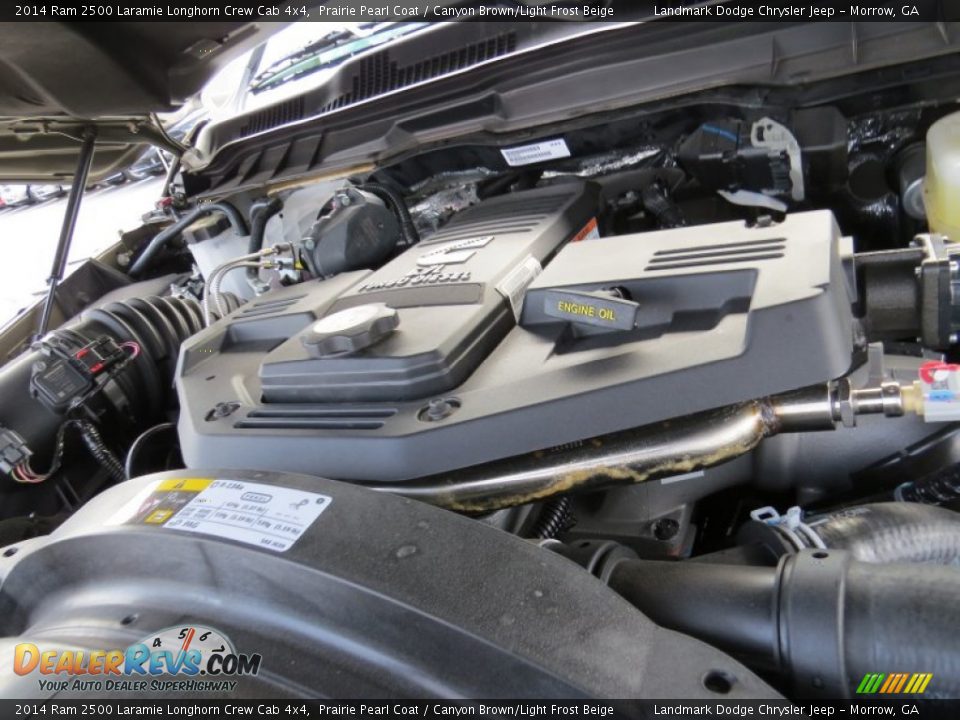 2014 Ram 2500 Laramie Longhorn Crew Cab 4x4 Prairie Pearl Coat / Canyon Brown/Light Frost Beige Photo #10