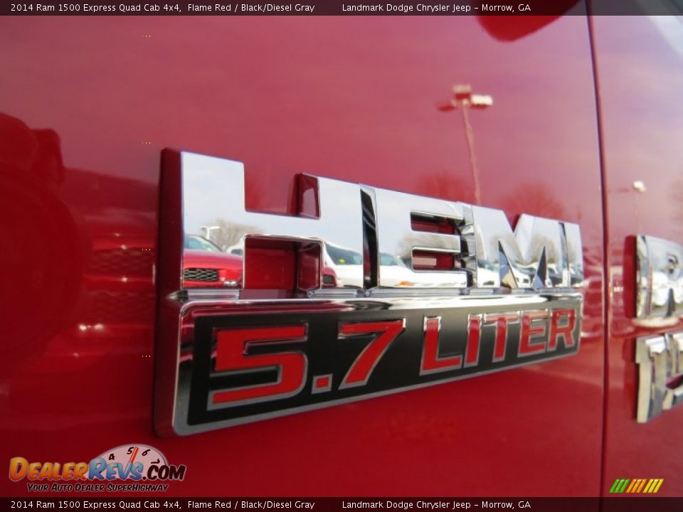 2014 Ram 1500 Express Quad Cab 4x4 Flame Red / Black/Diesel Gray Photo #6