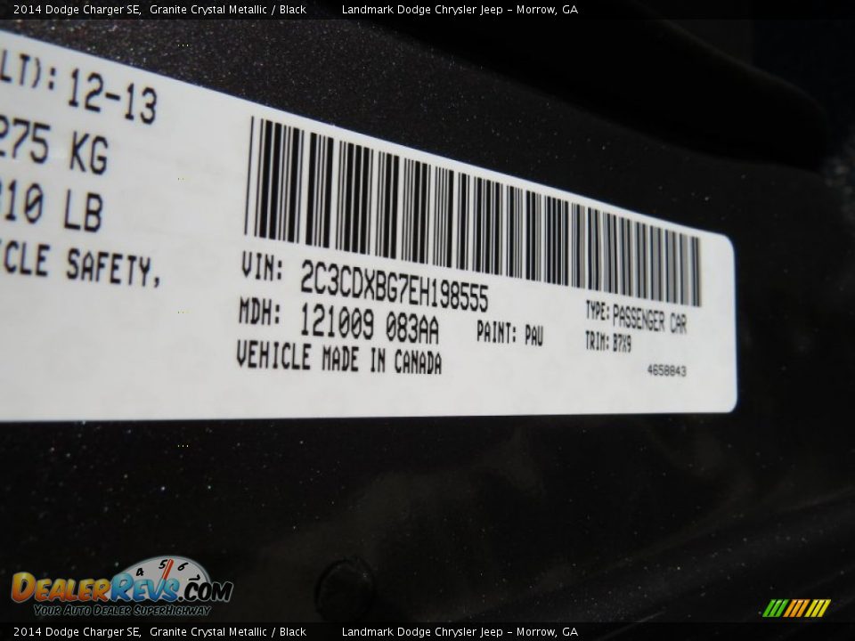 2014 Dodge Charger SE Granite Crystal Metallic / Black Photo #10
