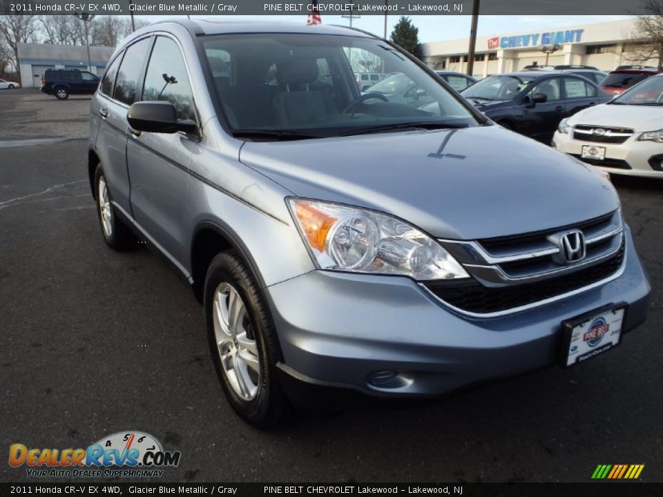 2011 Honda CR-V EX 4WD Glacier Blue Metallic / Gray Photo #3